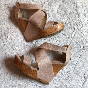 BCBG wedge platform heels